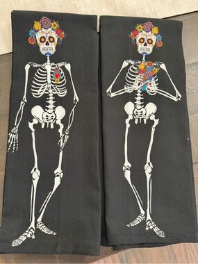 Black Day of the Dead Tea/Kitchen towels